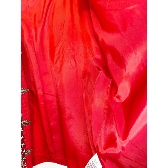 Vintage Wool Cardigan Snowflakes Nordic Red White XL Casual Corner - Picture 8 of 8